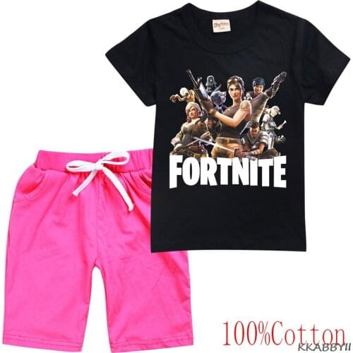 Fortnite Childrens Clothing For Summer T Shirt + Shorts Baby Suit Boys And Girls Casual Childrens Clothing