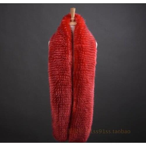 Long faux fox fur scarf fake raccoon fur muffler pashmina thick warm multicolor fur collar Women BOA lady blinger accessories