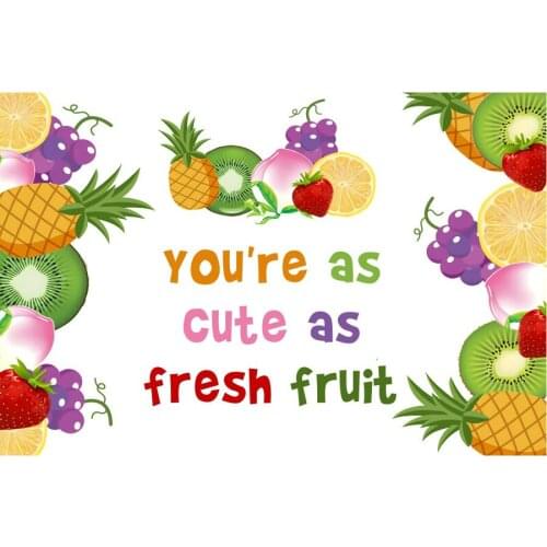 Happy Birthday Fresh Fruit Backdrop White Photography Background Celebration Photo Booth Studio Decor