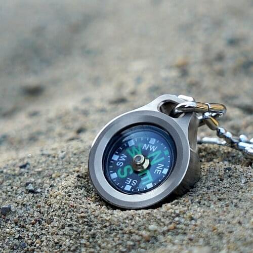 Titanium alloy compass EDC Pendants Key Buckle Gift for Man Outdoor products Mini Collection Navigation birthday present