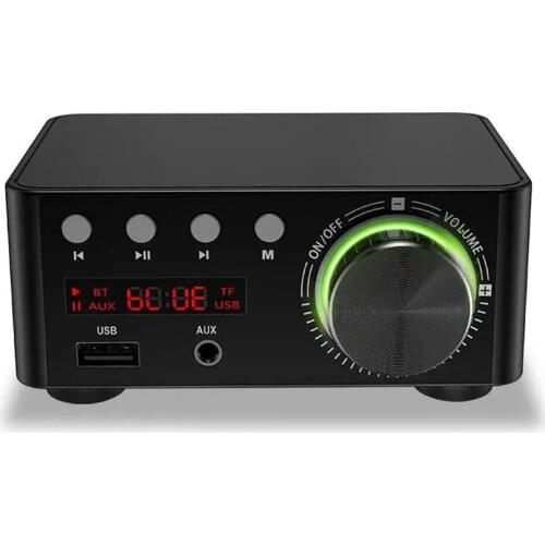 Multifunctional Bluetooth Digital Mini Audio Power Amplifier 50w+50w Portable BT5.0 Sound Amplifier Speaker Amp for Car Home