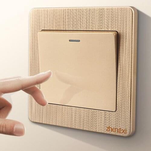 1/2/3/4 Gang Button Wall Light Switch Wall Switches On / Off Push Button Interruptor Stainless Steel Panel Work