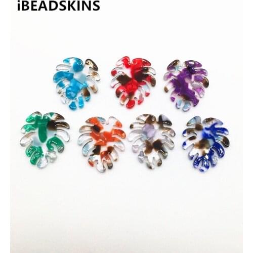 New arrival! 30x26mm 50pcs/lot acetic acid feather-shape charms for earrings accessories/Earring parts Jewelry Findings making