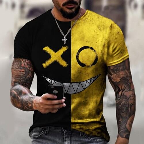 Summer New Smiling Printng Daily Wear T Shirt For Men Quick-Drying Casual Clothing Size From XXS-4XL