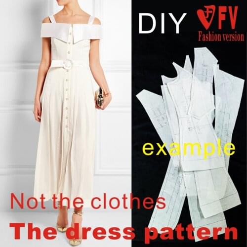 Dresses Sewing Pattern Template Cutting drawing Clothing DIY ((Not selling clothes)) BLQ-198
