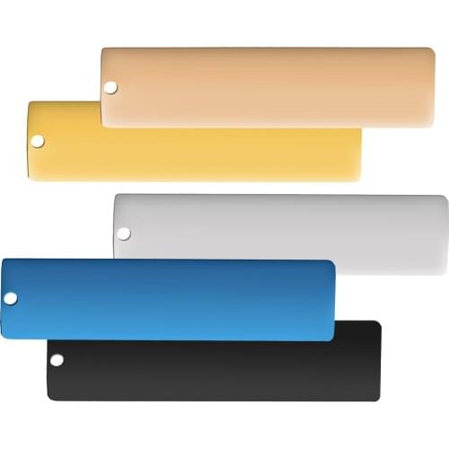 20pcs/lot Rectangular Tags 10*40mm 304 Stainless Steel Accessory Jewelry 1.2mm Thickness Multicolor For Jewelry Making SP012