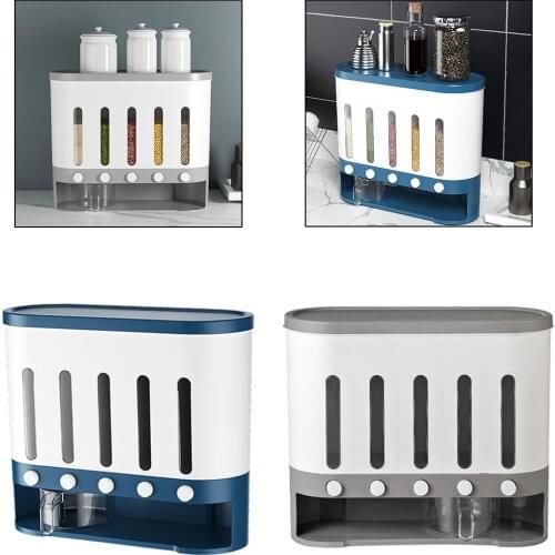 Rice Grain Storage Box Sealed Rice Bucket Cereal Dispenser for Kitchen