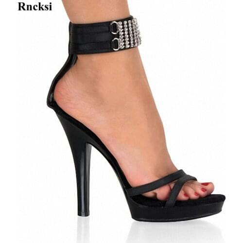 Rncksi New Womens Shoes High Heels Sexy Dance Shoes 13 CM High Heels Sandals Night Club Rhinestone Pole Dancing Sandals