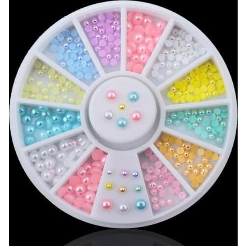 200pcs Beautiful Turntable Colour Color Pearl Jewelry Box 2mm 3mm manicure nail art Any skin DHL