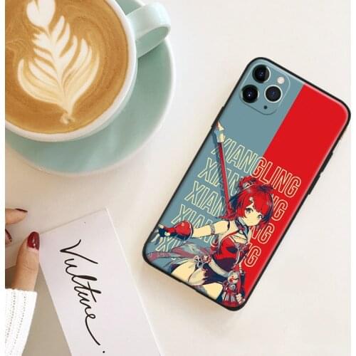 Xiangling Genshin Impact manga silicone Phone Case FOR iPhone Se 6 6s 7 8 Plus X Xr Xs 11 12 Mini Pro Max Glass Cover Shell