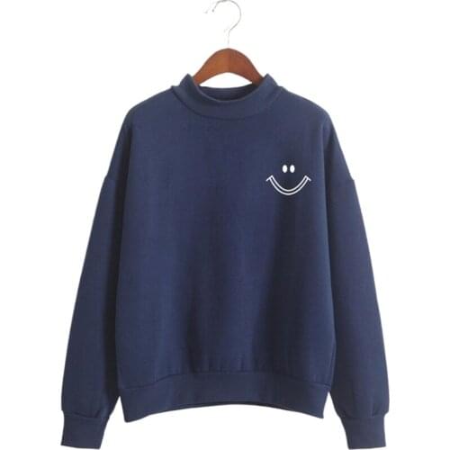 Harakuju Cartoon Printed Hoodies Long Sleeve Turtleneck Sweatshirts 2020 New Arrival Oversize Loose Pulover For Female Girl