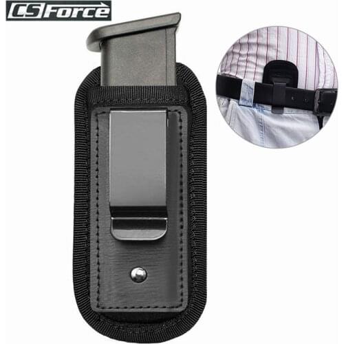Tactical Magazine Pouch Holster Pistol 9mm Concealed Carry Mag Case with Clip Glock 19 21 Beretta 92 Handgun Mag Pouch Nylon