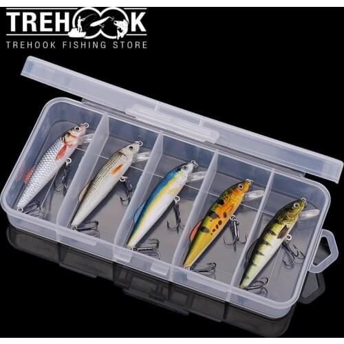 TREHOOK 5pcs 6cm 4g Sinking Minnow Lures For Fishing Set Of Wobblers For Pike Mini Crankbaits Fishing Lure Artificial Bait Kit