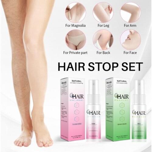 Hair Remover and Growth Inhibitor Facial Removal Cream Spray Beard Bikini Intimate Face Legs Body Armpit Painless