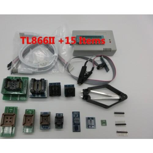 MiniPro TL866II PLUS Prgrammer USB Universal Programmer /Bios Programme+15 pcs items nand TSOP48 IC CLIP
