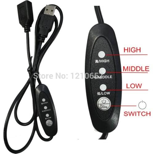 Gdstime USB Cable 1m 100CM Speed Control Extension Wire Cooling Fan Speed Controller Extender Cord Wires Three-gear Regulation