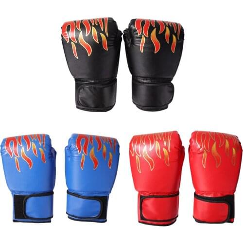 1 Pair Adults Boxing Gloves Professional Soft Rebound Sponge PU Leather Flame Sanda Training Gloves Boxing Equipment