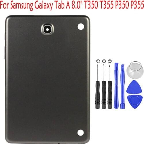 1 Pcs (Checked) For Samsung Galaxy Tab A 8.0" T350 T355 P350 P355 Back Battery Cover Housing Door Replacement White/Black+Tools