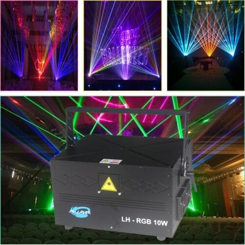 Free Shipping New dj equipment 10W full color rgb Animation ILDA DMX DJ laser light party