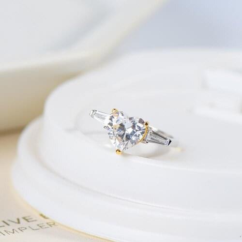 Inbeaut 925 Sterling Silver Excellent Cut 2 ct Pass Diamond Test VVS1 Clarity D Color Moissanite Ring Women Engagement Jewelry