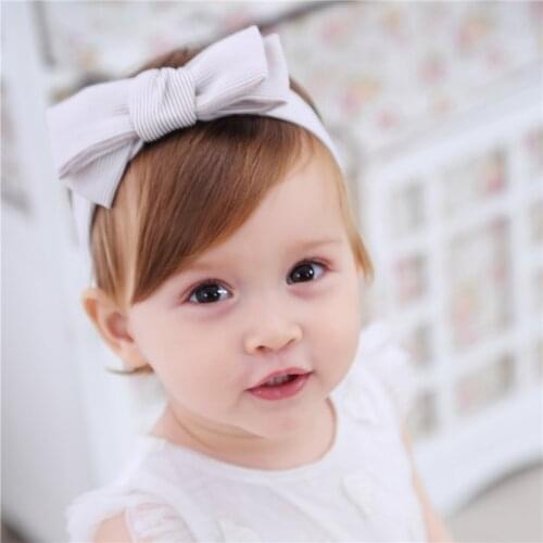 Kids Cute Lovely Bow Solid Cloth Hairband Small Fresh Style Fashion Baby Girls Rabbit Ears Bowknot Headband Hair Hoops