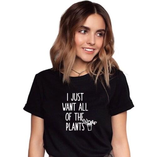 Plant cotton t Shirt Gift Idea Tops Crazy Plant Lady Shirt graphic Tees for wife Womens Present Gardening Garden Farm Farmer Mom