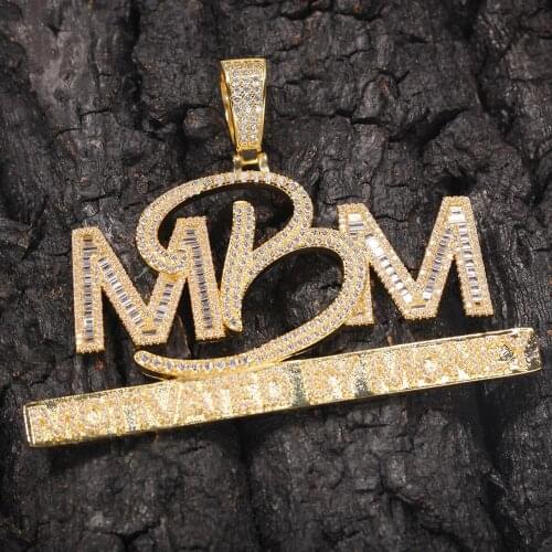 Iced Out Letters MBM Pendant New Arrival AAA Zircon 2 Colors Mens Charms Necklace Fashion Hip Hop Jewelry Gifts