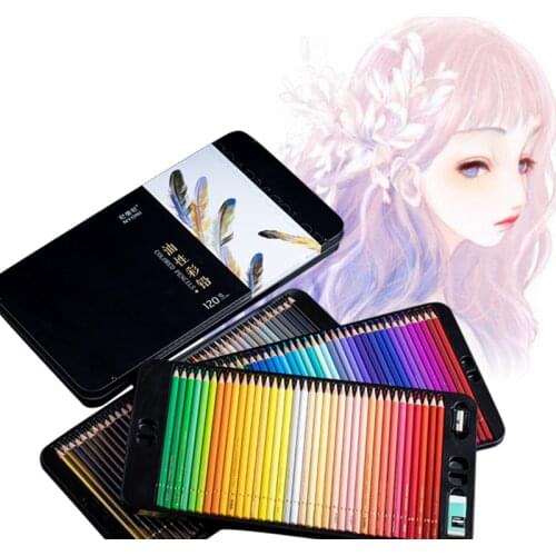 Sketching Painting Oil Pencil Professional level Colored Pencils Set Iron box 120 Colors For Artist Drawing School Art Supplies