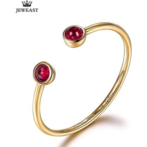 18k Pure Natural Ruby&sapphire Gold Ring Beautiful Fashion Unique Shape Technology Skills Classic Elegant 750 Gold