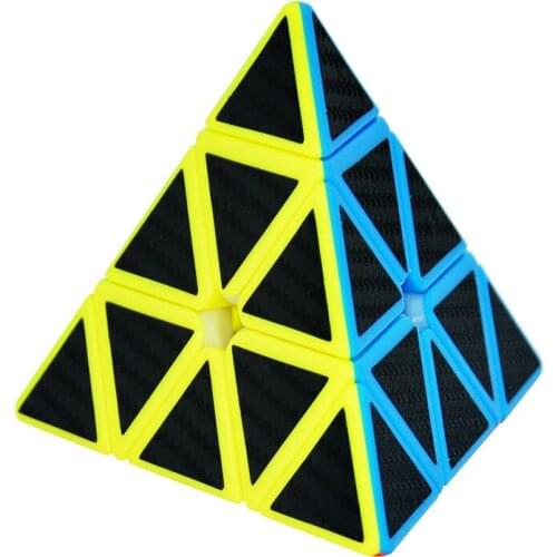 QIYI cube Magic Cube Carbon Fiber Sticker Pyramid Plastic Puzzle Cube Kids Toys Puzzle Speed Cubo Magico Z