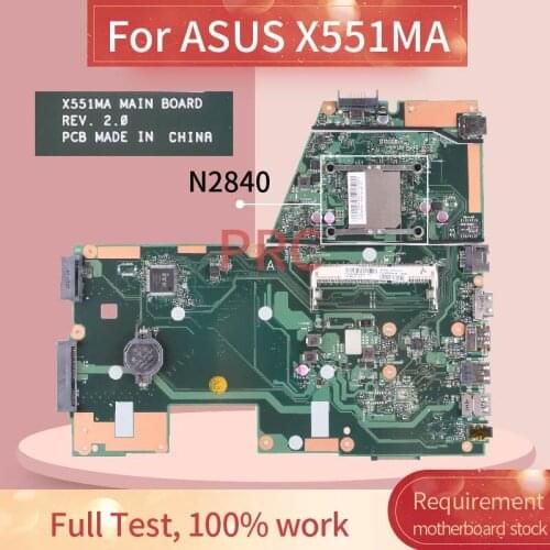 For ASUS X551MA N2840 Laptop motherboard REV:2.0 SR1YJ DDR3 Notebook Mainboard