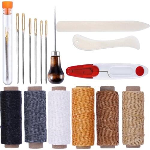 LMDZ Leather Waxed Thread Sewing Kits Hand Sewing Needles with Leather Craft for Leather Canvas DIY Sewing Accessories