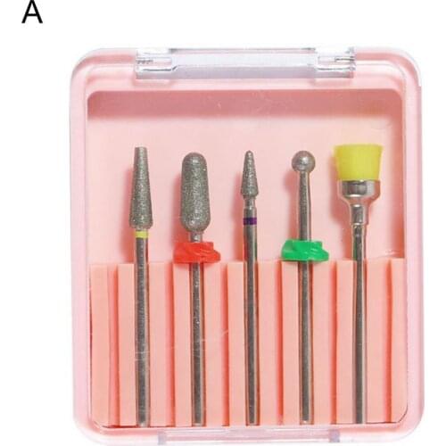 5Pcs/Set Nail Decoration Set 5 Models Sanding Polishing Removing Cuticle Nails Drill Bits Manicure Salon Tools Sets