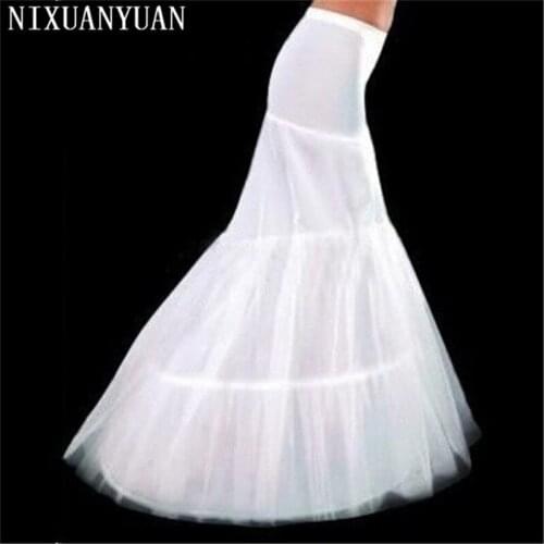 NIXUANYUAN Wholesale Free Shipping Hot Sale Cheap High Quality Mermaid Petticoat 2 Hoops White Wedding Crinoline 2021 New Arriva