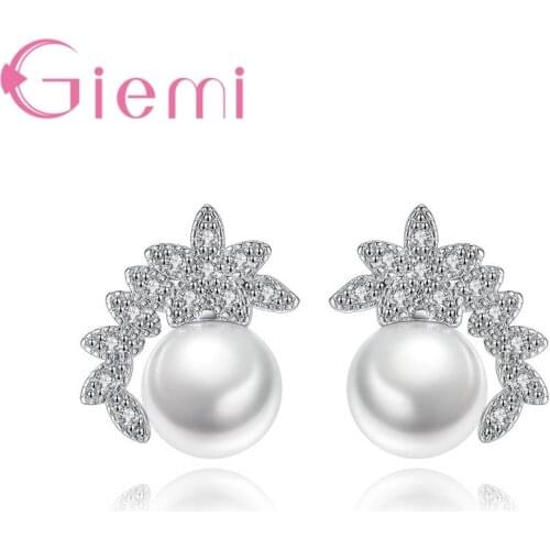 Top Quality Exquisite Women Stud Earring Classic Pearl Accessories 925 Sterling Silver Levers Earring Cheap Fast Shipping