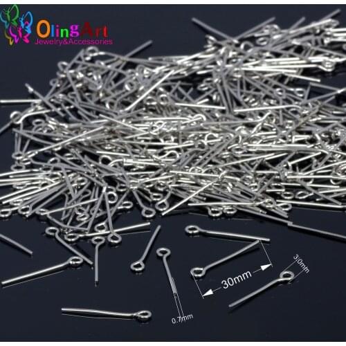 OlingArt 18mm /30mm Eye Pins silver-color mixed bronze DIY earrings Bracelet choker necklace jewelry making Findings 2019 New