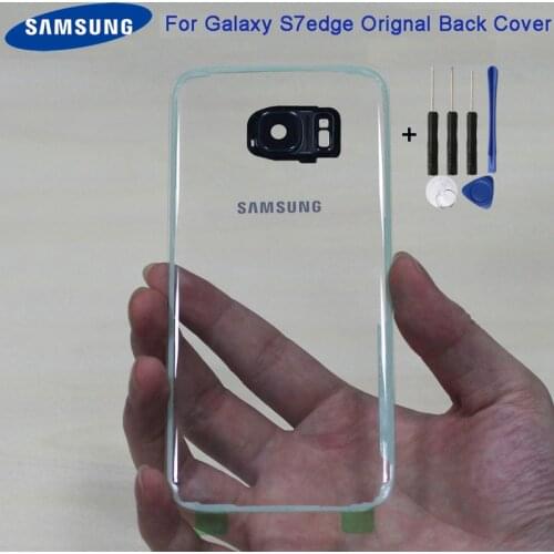 Original Samsung Transparent Back Battery Cover Glass Housing For Samsung GALAXY S7 G9300 S7Edge G9350 Battery Back Rear Case