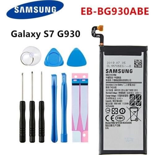 SAMSUNG Orginal EB-BG930ABE 3000mAh Battery for Samsung Galaxy S7 SM-G930F G930FD G930W G930A G930V/T G930FD G9300 +Tools
