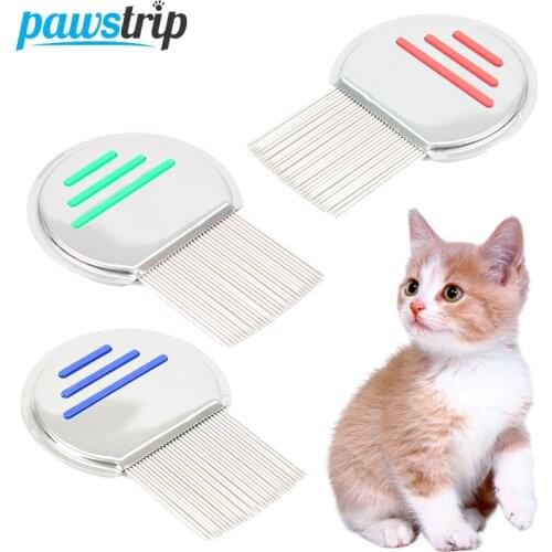 Pawstrip 1pc Pet Dog Comb Remove Flea Hair Brush Dog Hair Comb Puppy Cat Comb Stainless Steel Pet Grooming Comb For Dogs Cats