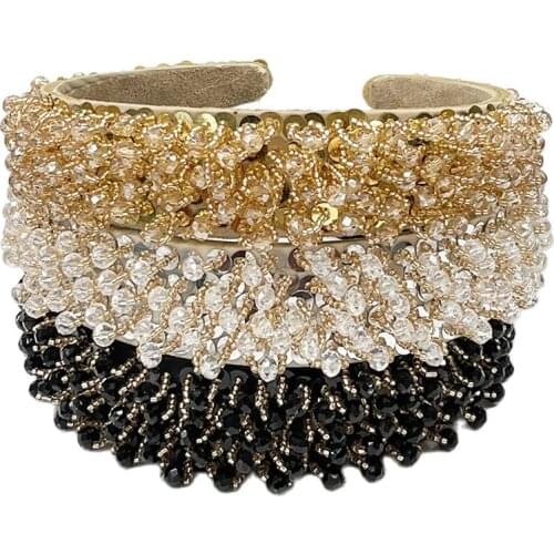 Baroque Pearl Rhinestone Sequin Hairband Headband Adult Hair Accessories