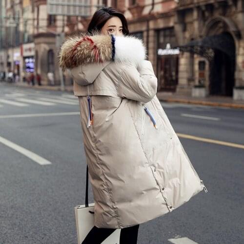 Down Womens Jacket Long Winter Coat High Quality Women Fashion 2020 Korean Loose Fur Collar Jaqueta Feminina KJ490