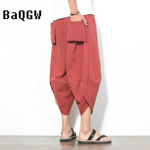 Streetwear Solid Mens Large Size 5XL Harem Pants Joggers Casual Loose Wide Leg Pants Hip Hop Trousers Mens Clothing Sweatpants