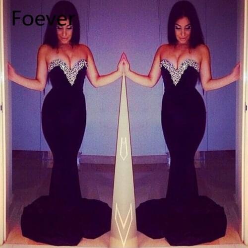 Modest Black Mermaid Evening Dresses Long 2019 Abendkleid Langarm Sweetheart Formal Women Party Dress Beaded Robe Longue