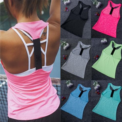 Hot Womens Summer Sexy Skinny Tops Tanks Casual Daily Clothes Tank Top Girls Sleeveless GYM Sports Running Jogging Wear XS-XL