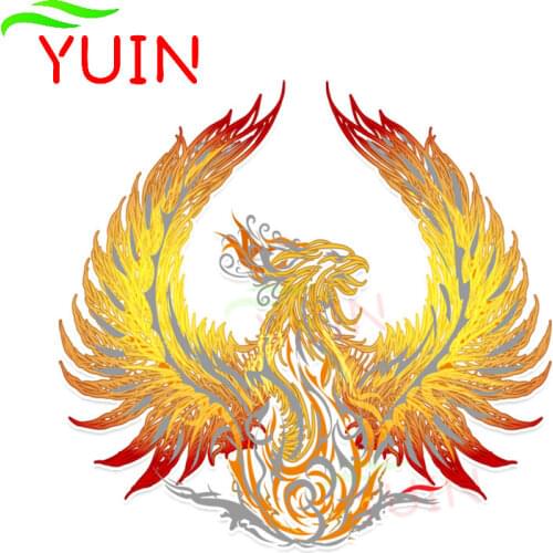 Unique Beautiful Flame Phoenix Flying Wings Car Sticker Fashion PVC Decoration Motorcycle Accessories Waterproof Decal 16*15cm