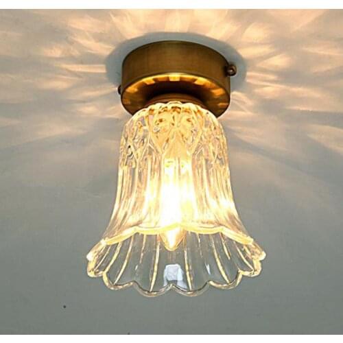 Entrance 1 piece Mini H65 pure Copper Verlichting Led porch Lamp glass cover Ceiling Lamps Aisle Bar Lights vintage Lampara LED