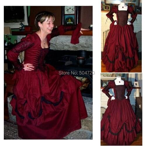 Custom-madeR-302 19 century Vintage costume 1860S Victorian Lolita/Civil War Southern Belle Ball Halloween dresses All size
