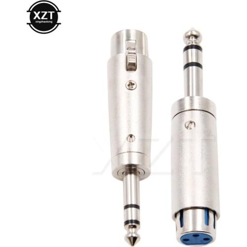 1pcs newest 3Pin XLR Female Jack 1/4" 6.35mm Male Plug Stereo Microphone Connector Adapter High quality