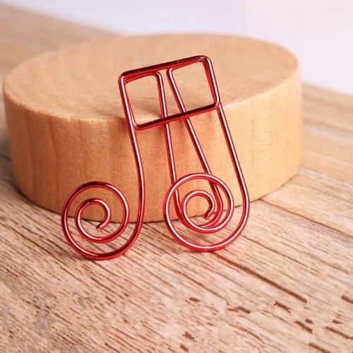 10pcs Red Music Paper Clip Note Paperclip Set Musical Stationery Diy Storage Book Folder Special-shaped Office Binding Supplies