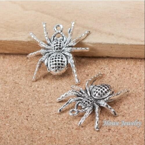 10 pcs spider Antique silver alloy Pendant european Style jewelry findings B236